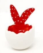 Ein Eierbecher aus Keramik Motiv Ohren. Ostern Tischdekoration von Holzwurm. Größe 5_5x5_5x8 cm