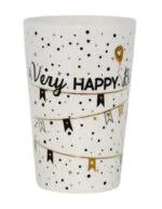 Eine Jumbotasse XXL Kaffeebecher Motiv Happy Birthday weiß von Dutch Rose Amsterdam mit ca. 400 ml Volumen.