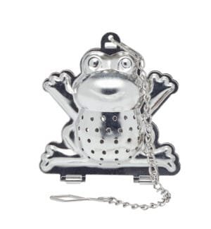 Ein Tee-Ei Frosch mit einer Ablage aus Edelstahl von KitchenCraft.