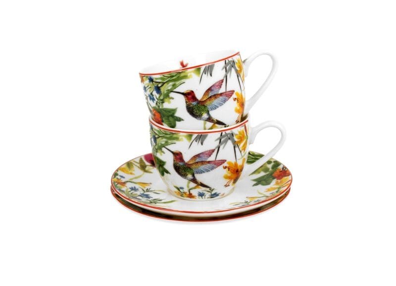 Ein Espressotassen 2er Set Linnea 110ml inklusive Untertassen von DUO aus Porzellan.