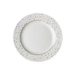 Ein Speiseteller Glitter White von Dutch Rose Amsterdam 26cm.