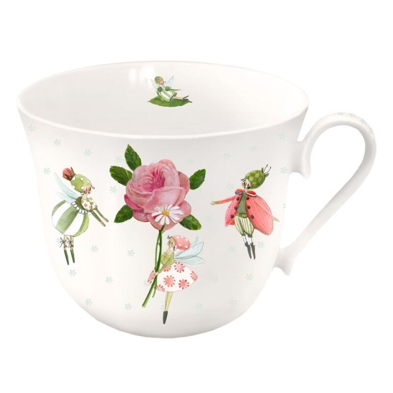 Eine Kaffeetasse Blumenelven von Grätz aus Porzellan. 400 ml Volumen.