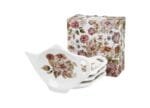 Ein 4er Set Teebeutelablagen Pastel Flowers White von DUO aus Porzellan.