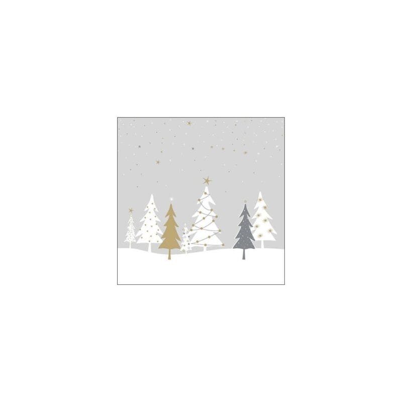 Ein 20er Pack Servietten Midnight Trees Grey von Ambiente 33cm.