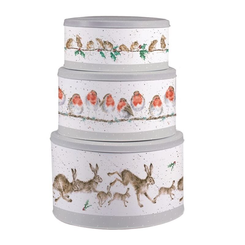 Ein Keksdosen 3er Set Christmas Cake von Wrendale.