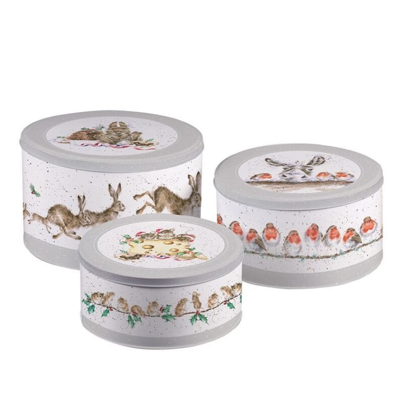 Ein Keksdosen 3er Set Christmas Cake von Wrendale.