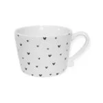 Eine Kaffeetasse Herzen Weiß von Bastion Collections aus Keramik 10x8x7cm.
