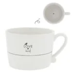 Eine Kaffeetasse Love Bird von Bastion Collections aus Keramik 10x8x7cm.