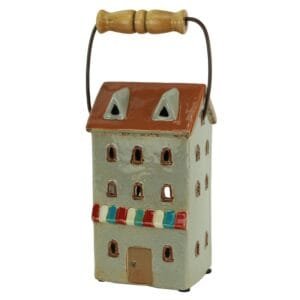 Eine Laterne Haus aus Keramik von Holzwurm 9_5x9_5x17_5cm