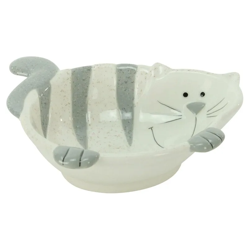 Eine kleine Schale Katze von Holzwurm 12x12x4cm.