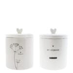 Ein 2er Set Keramikdosen My Storage und Flower mit Deckel von Bastion Collections 14x14x16_5cm.
