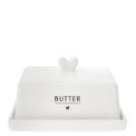 Eine Butterdose Schwarze Herzen von Bastion Collections.
