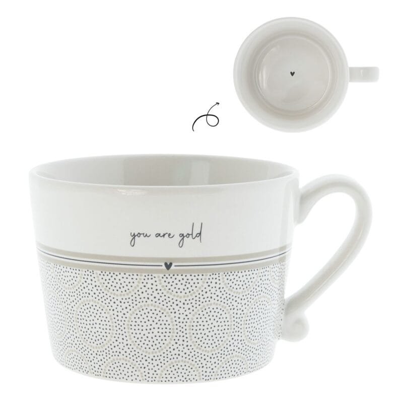 Eine Kaffeetasse You Are Gold von Bastion Collections aus Keramik 300ml.