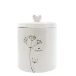 Eine Aufbewahrungsdose Flower mit Deckel von Bastion Collections 14x14x16_5cm aus Keramik.