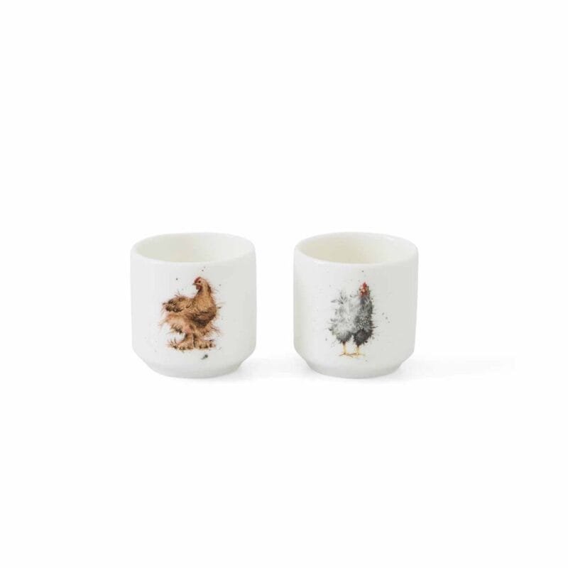 Ein 2er Set Eierbecher Huhn von Wrendale aus Porzellan 4_8x4_8cm.
