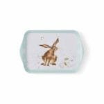 Ein Serviertablett Hase klein von Wrendale aus Kunststoff 21x14_2x1_5cm.