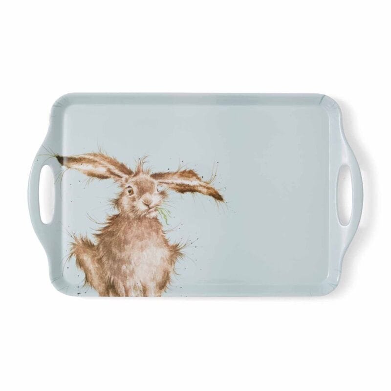 Ein Serviertablett Hase groß von Wrendale aus Kunststoff 48_5x30x2_5cm.