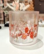 Ein Windlicht Blumen Rosa von Gehlmann aus Glas 15x15x15cm.
