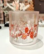 Ein Windlicht Blumen Rosa von Gehlmann aus Glas 15x15x15cm.