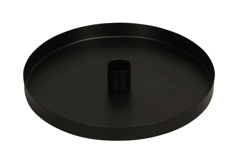 Ein Kerzenhalter Teller Schwarz von Posiwio aus Metall 20x3cm.