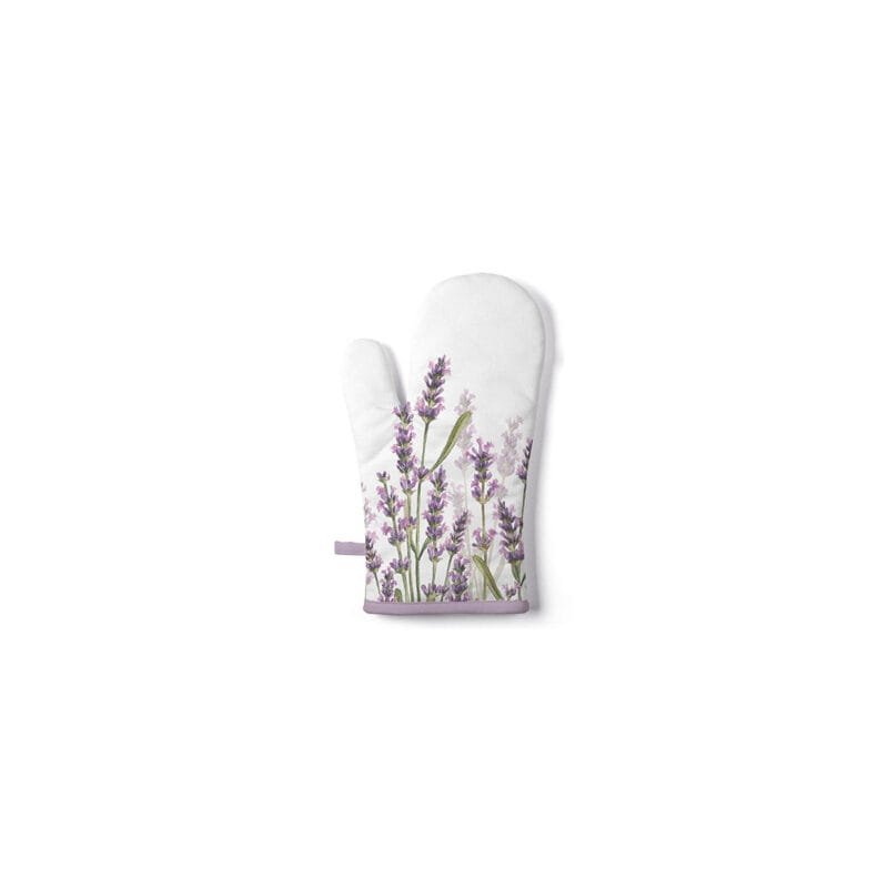 Ein Ofenhandschuh Lavender Shades von Ambiente aus Baumwolle und Polyester 18x30cm.