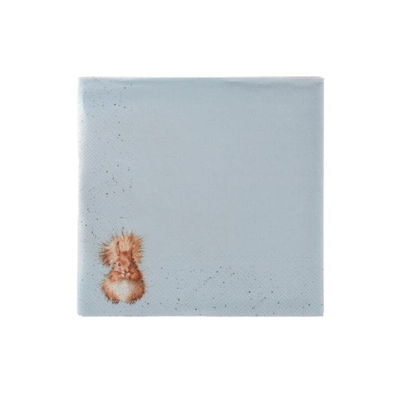 Ein 20er Pack Servietten The Acrobat Squirrel von Wrendale 25x25cm.