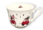 Eine Kaffeetasse Weihnachtsautos 450ml von Grätz aus Porzellan.