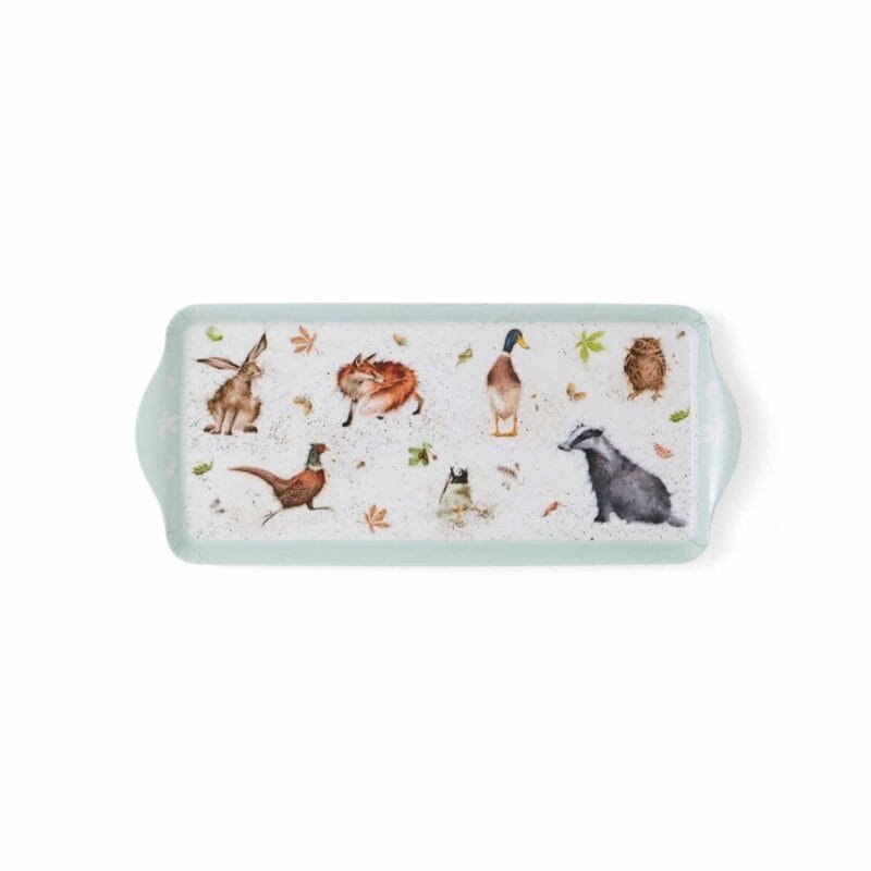 Ein Serviertablett Hase Pink von Wrendale aus Kunststoff 38_5x17_8x1_8cm.