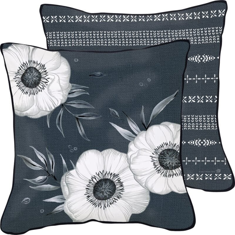 IHR Kissen mit Fuellung 40x40 cm Holly Flower blue