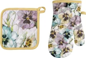 IHR Grillhandschuh und Topflappen Set Martha light lilac