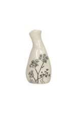 Posiwio Vase blüten 9,5x7,5x25,5 cm weiss-schwarz