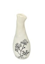Posiwio Vase blüten 9,5x7,5x25,5 cm weiss-schwarz