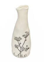 Posiwio Vase blüten 9,5x7,5x25,5 cm weiss-schwarz