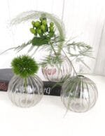 Mini Vase Sybil light grey aus Glas 9x8.5 cm