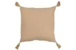 Kissen Blume Quasten Polyester Beige 43x43x10cm