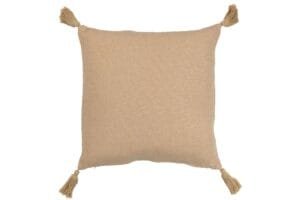 Kissen Blume Quasten Polyester Beige 43x43x10cm