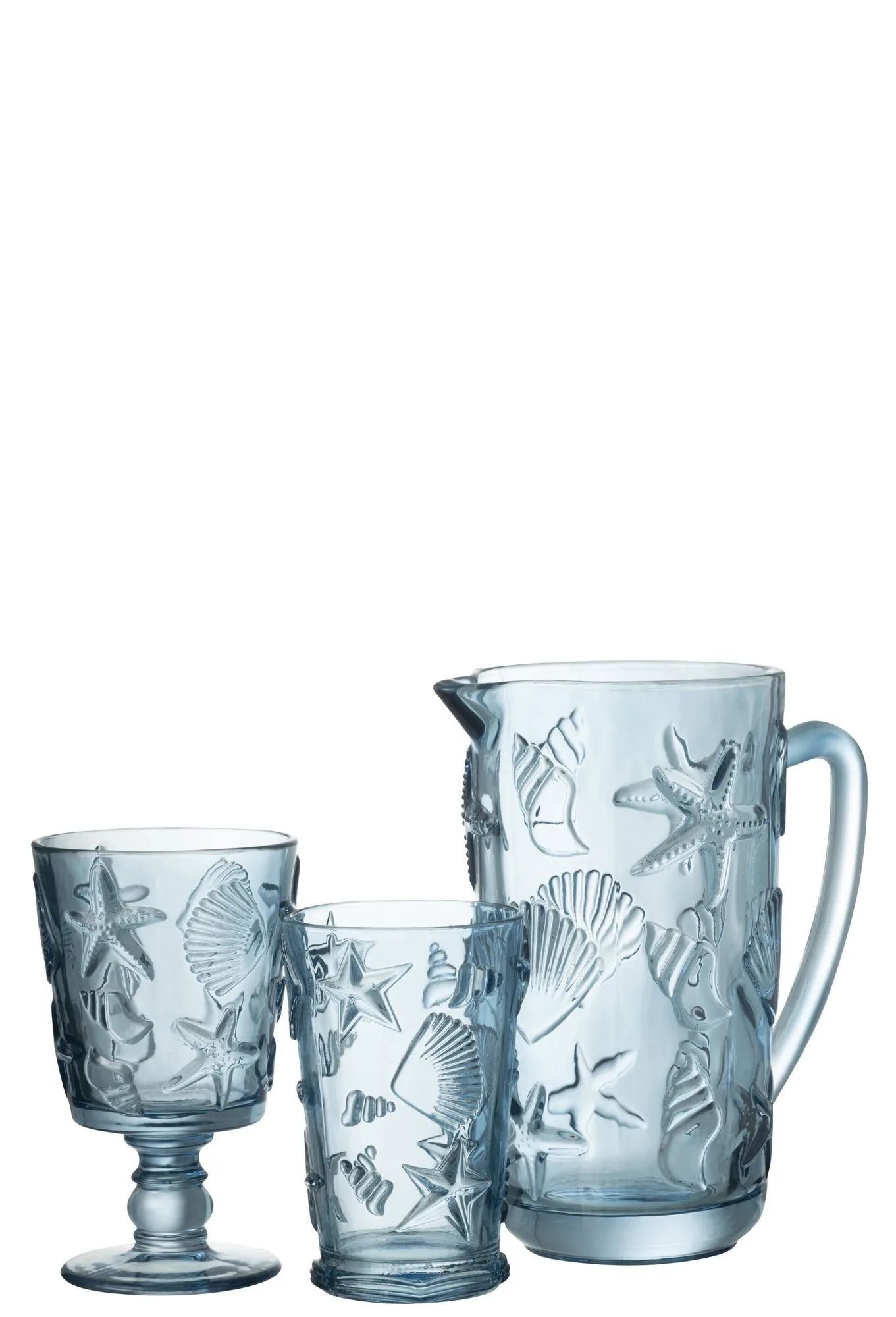 Wasserkrug See Glas Hell Blau 16.5x11x20cm 1 Liter