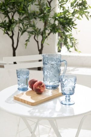 Wasserkrug See Glas Hell Blau 16.5x11x20cm 1 Liter