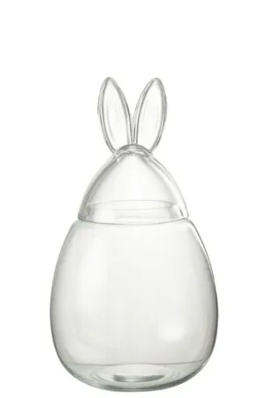 Topf Hasen Glas Transparent Large 22.5x22.5x39cm 5,5l