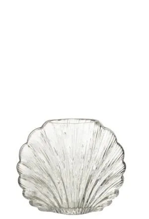Vase Muschel Glas Transparent Small 20x10x17cm