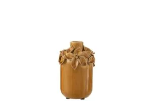 Vase Blume Keramik Ocker 9.5x9.5x17cm
