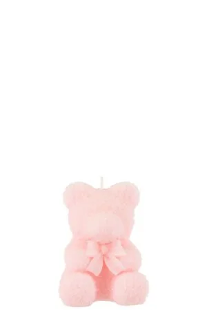 Kerze Teddybär Rosa Small 7.5x7.5x10.5cm