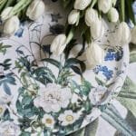 Koustrup Tablett rund 38cm Blue Flower
