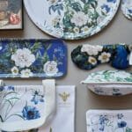 Koustrup Tablett rund 38cm Blue Flower